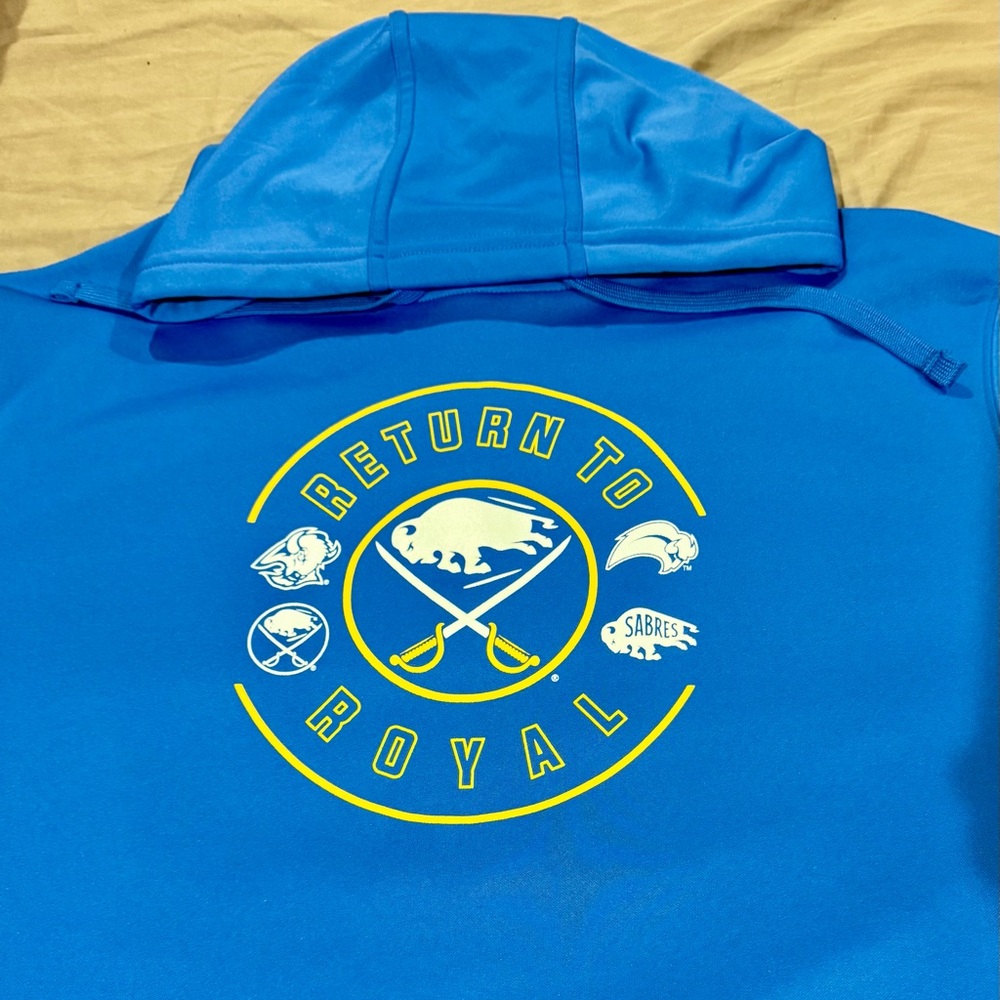 Men’s XXL Buffalo Sabres Return to Royal Long Sleeve Hoodie Sweatshirt NEW